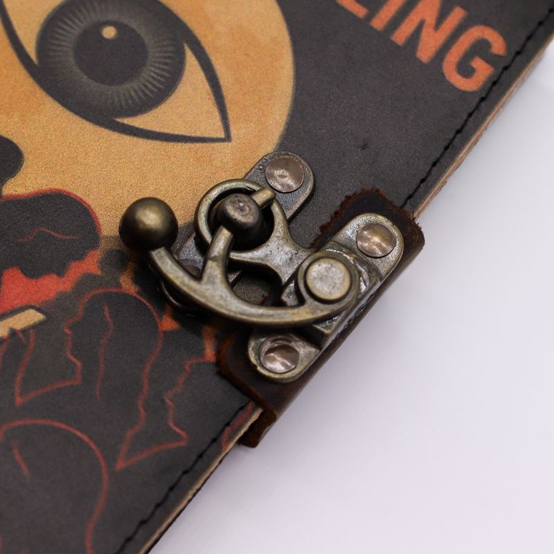 Leather Printed Notebooks (7x5") - Stop Doom Scrolling- 200 page Plain paper