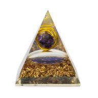 Med Organite Pryamids 7x6cm - Wrapped Amythist - Copper Chips
