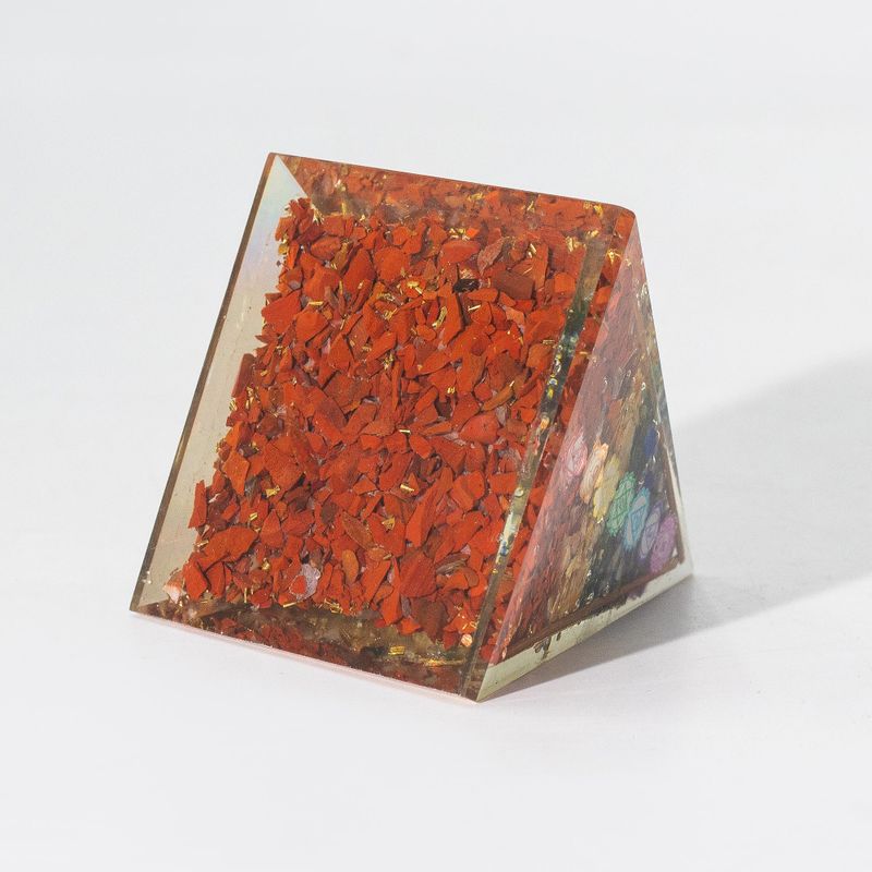 Med Organite Pryamids 7x6cm - Copper Bars - 7 Charkra Chips