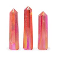 Gemstone Obelisk Points approx 9cm - Aurora Crystal Quartz - Peach
