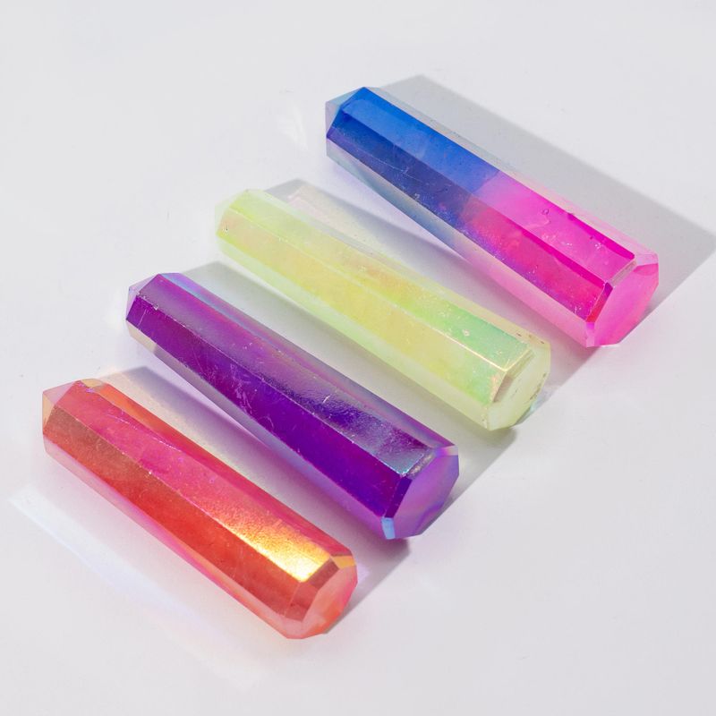 Gemstone Obelisk Points approx 9cm - Aurora Crystal Quartz - Purple