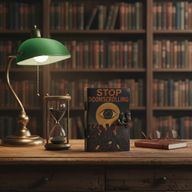 Leather Printed Notebooks (7x5") - Stop Doom Scrolling- 200 page Plain paper