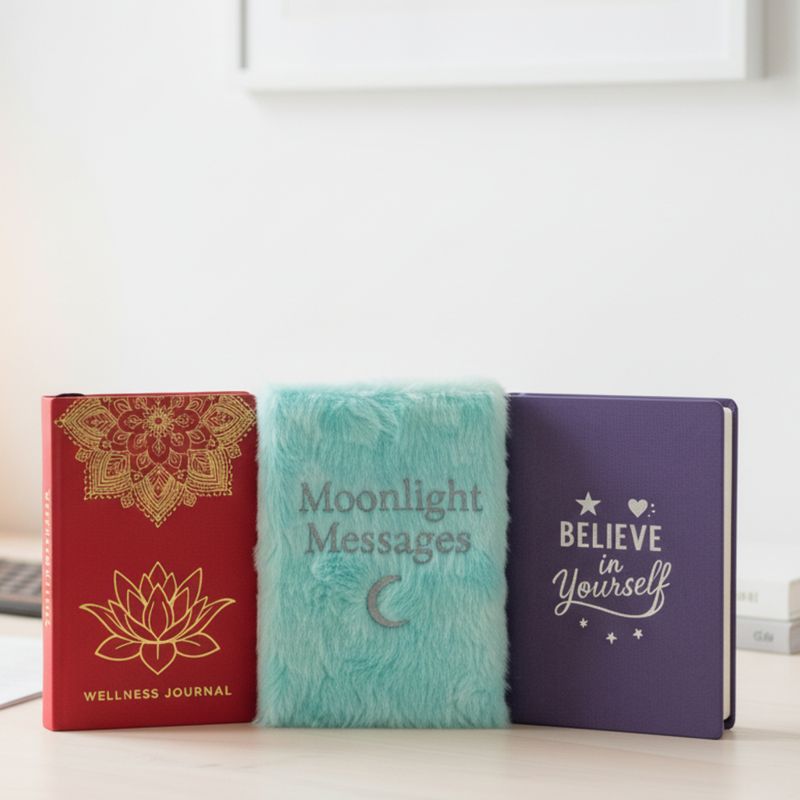 Soft Moonlight Messages Journal - 80 pages - Blue