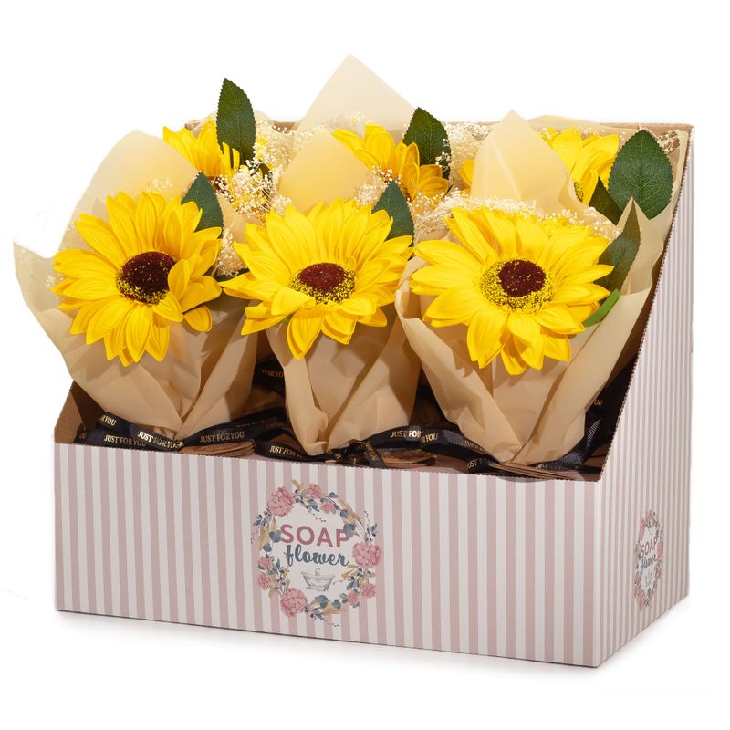 Box of Ready to Retail Soap Flower - Single Sunflower Bouquet