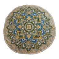 Large Mandala Roundie Art (180cm) - Yellow & Blue