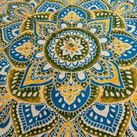 Large Mandala Roundie Art (180cm) - Yellow & Blue