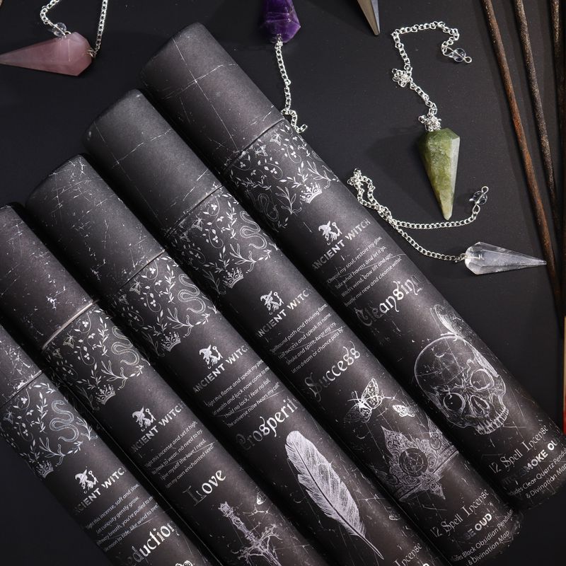 Ancient Witch Tube of Spells Incense - Love - Rose Quartz Pendulum