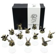 Bottom Up Shot Glasses (25ml) - Chinese Zodiac Creatures - Antique Bronze