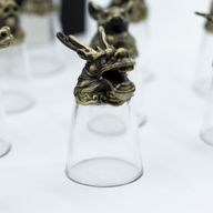 Bottom Up Shot Glasses (25ml) - Chinese Zodiac Creatures - Antique Bronze