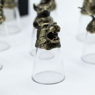 Bottom Up Shot Glasses (25ml) - Chinese Zodiac Creatures - Antique Bronze
