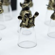 Bottom Up Shot Glasses (25ml) - Chinese Zodiac Creatures - Antique Bronze