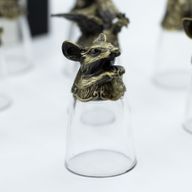 Bottom Up Shot Glasses (25ml) - Chinese Zodiac Creatures - Antique Bronze