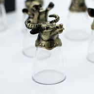 Bottom Up Shot Glasses (25ml) - Chinese Zodiac Creatures - Antique Bronze