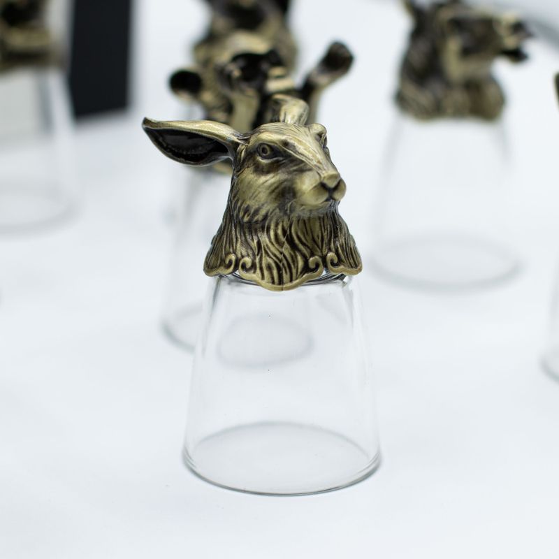 Bottom Up Shot Glasses (25ml) - Chinese Zodiac Creatures - Antique Bronze