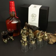 Bottom Up Shot Glasses (25ml) - Chinese Zodiac Creatures - Antique Bronze