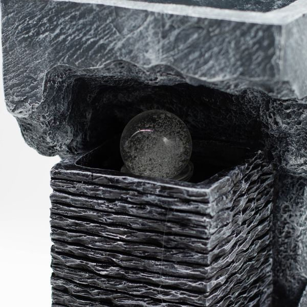Grand Water Feature - 24x22x48cm - Colour Changing Crystal Ball in Rock