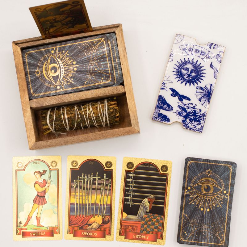 Two Section Tarot Box with Card Holder