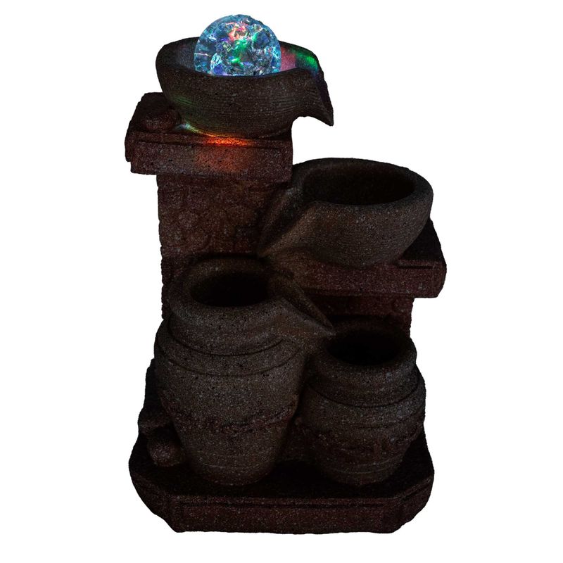 Tabletop Water Feature -19x14x27cm - Cascading Pots Mediterranean Style