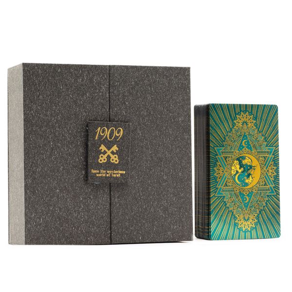 Gold & Turquoise Foil Tarot Card Gift Box Set - with booklet