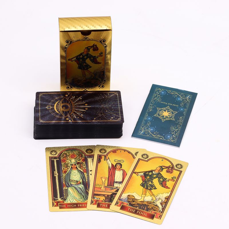 Blue & Gold Foil Tarot Card Set - All Seeing Eye - with booklet