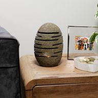 Natural Riverstone Candle Holder - Standing Stone Cut (10x13x22cm)