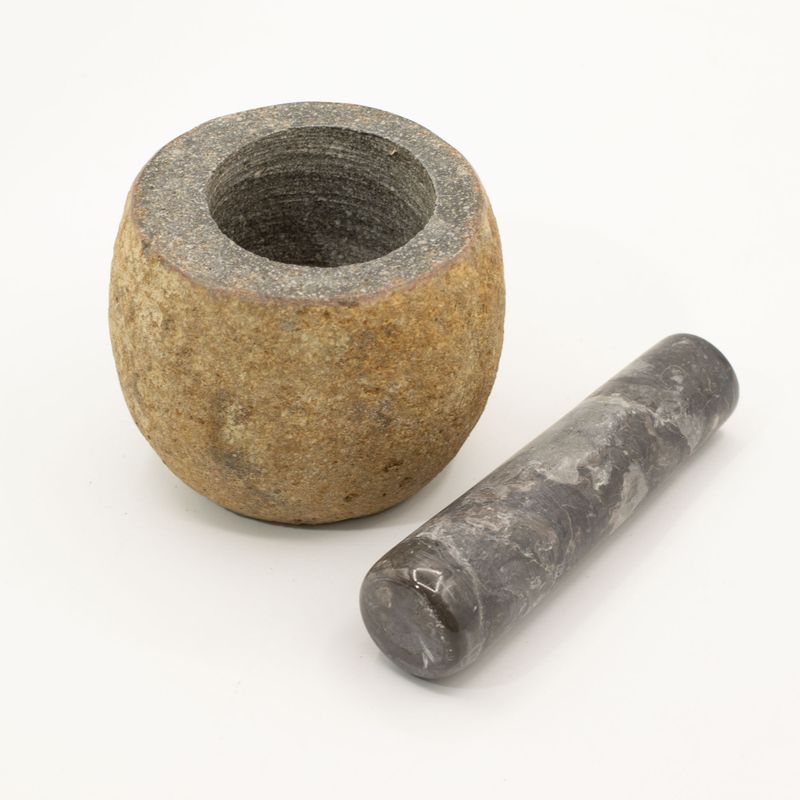 Natural Riverstone Decorative Pestle & Motar- Small (aprox 9x7cm)