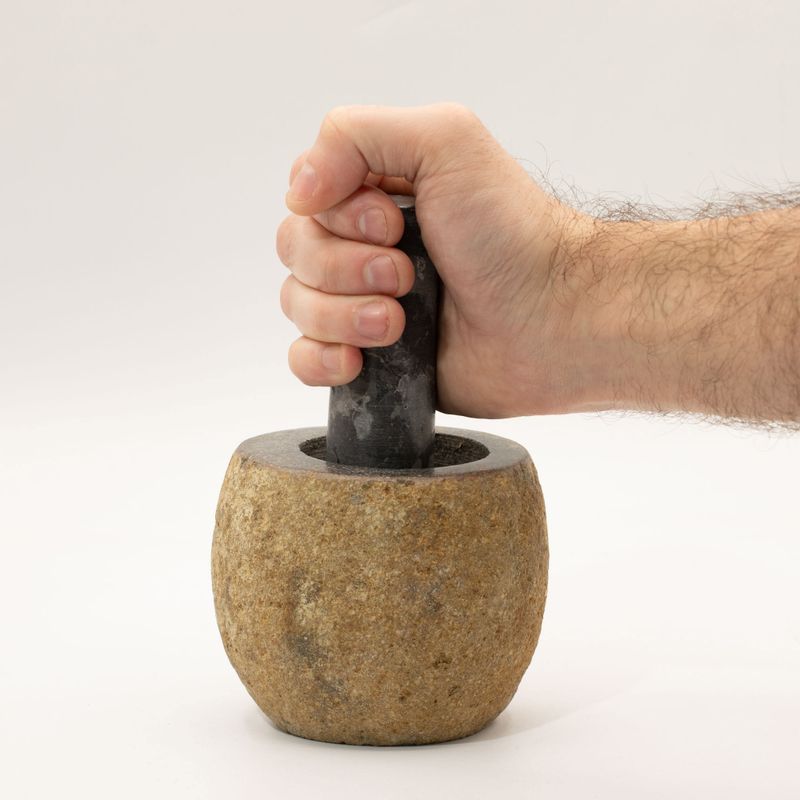 Natural Riverstone Decorative Pestle & Motar- Small (aprox 9x7cm)