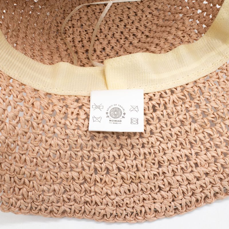 Floppy Straw Sun Hat - Rose Blush