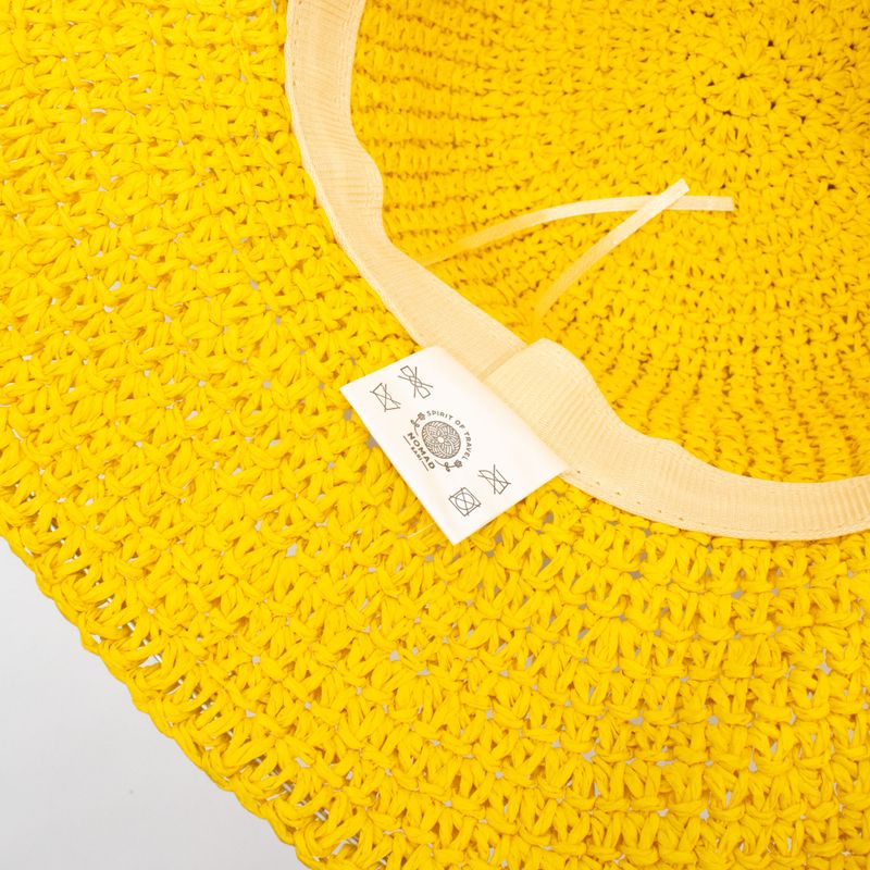 Floppy Straw Sun Hat - Yellow