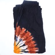 Japanese Style Lounge Pants - Large -Black Chocolate / Orange