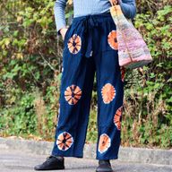 Japanese Style Lounge Pants - Med -Blue, Orange
