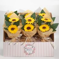 Box of Ready to Retail Soap Flower - Two Sunflower Bouquet