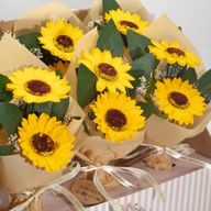 Box of Ready to Retail Soap Flower - Two Sunflower Bouquet