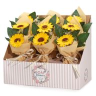 Box of Ready to Retail Soap Flower - Two Sunflower Bouquet