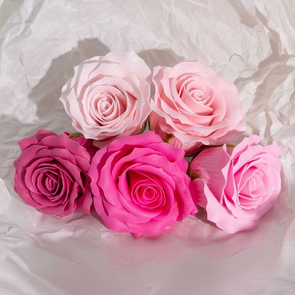 Craft Soap Flower - (5-Layer) Romatic Rose - Graduated Selection - Pink Blush
