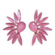 Rose Quartz - Vintage Glass - Angel Wings - Earrings
