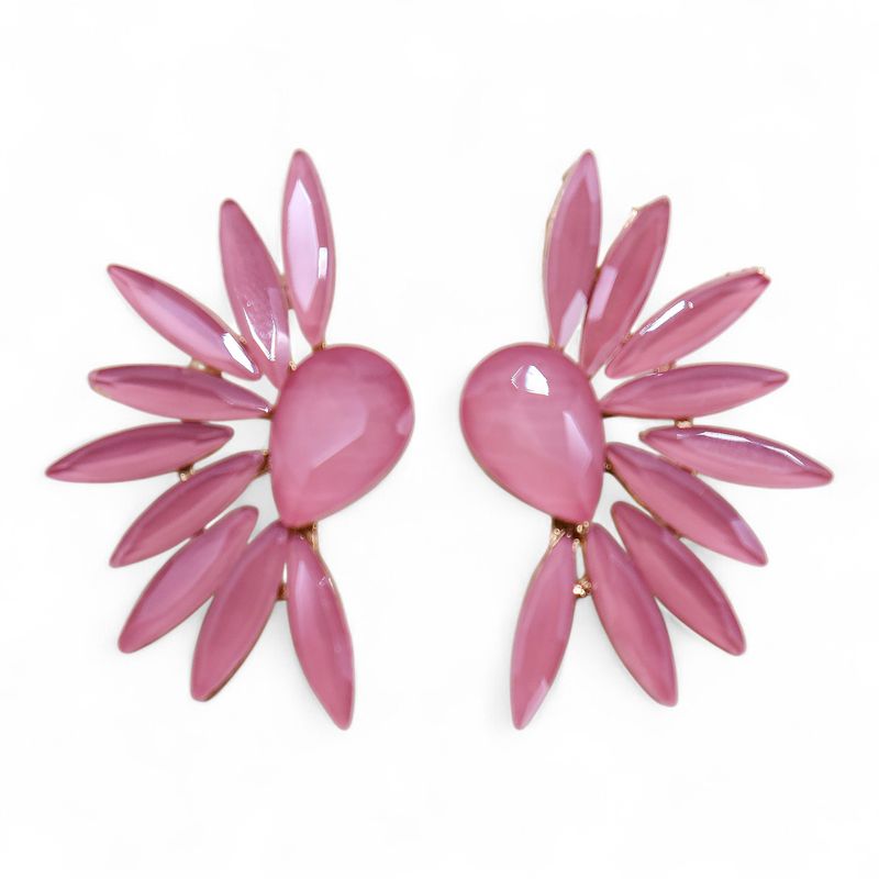 Rose Quartz - Vintage Glass - Angel Wings - Earrings