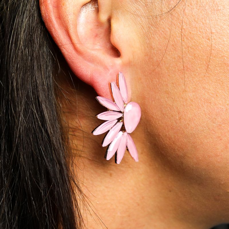 Rose Quartz - Vintage Glass - Angel Wings - Earrings