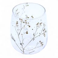 Natural Floral Glass - Vase Candle Holder - Daisy - (12x11cm)