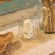Natural Floral Glass - Vase Candle Holder - Daisy - (12x11cm)