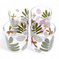 Natural Floral Glass - Straight Candle Holder - Spring -  (8x8cm)