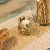 Natural Floral Glass - Straight Candle Holder - Spring -  (8x8cm)