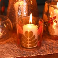 Natural Floral Glass - Straight Candle Holder - Spring -  (8x8cm)