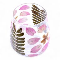Natural Floral Glass - Vase Candle Holder - Spring - (12x11cm)