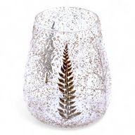 Natural Floral Glass - Large Bowl Candle Holder - Pine - (15x12cm)