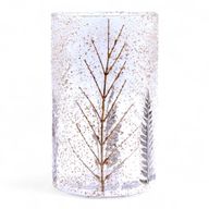 Natural Floral Glass - Tall Vase Candle Holder - Pine - (19x11cm)