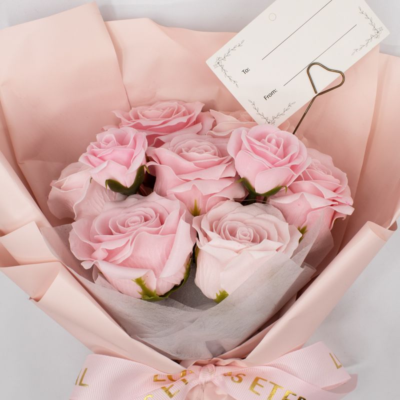 Large Pink Roses Bouquet - Love is Eternal - Gift Card