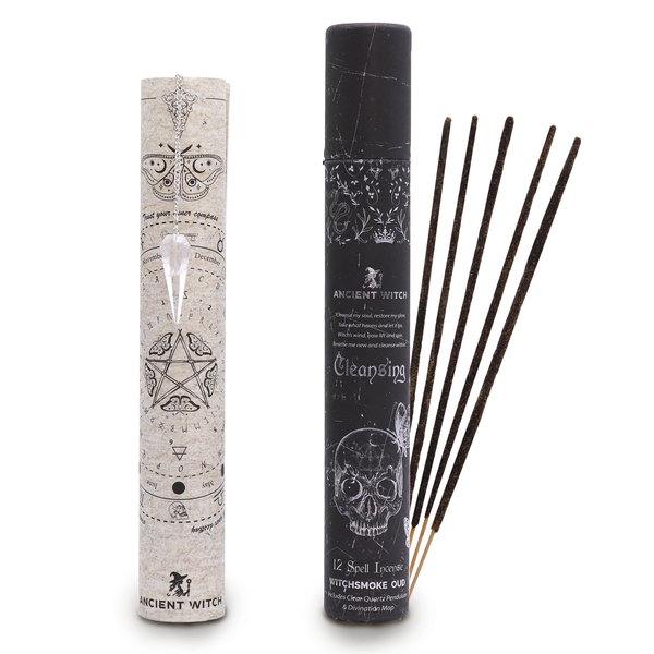 Ancient Witch Tube of Spells Incense - Cleansing - Rock Crystal Pendulum