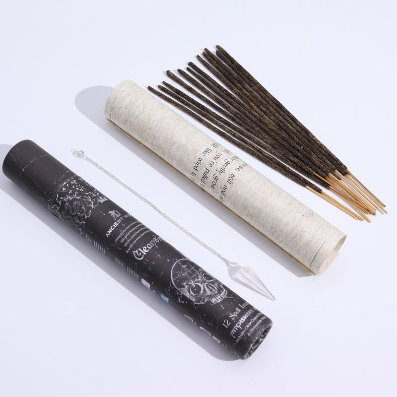 Ancient Witch Tube of Spells Incense - Cleansing - Rock Crystal Pendulum
