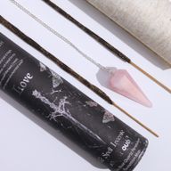 Ancient Witch Tube of Spells Incense - Love - Rose Quartz Pendulum